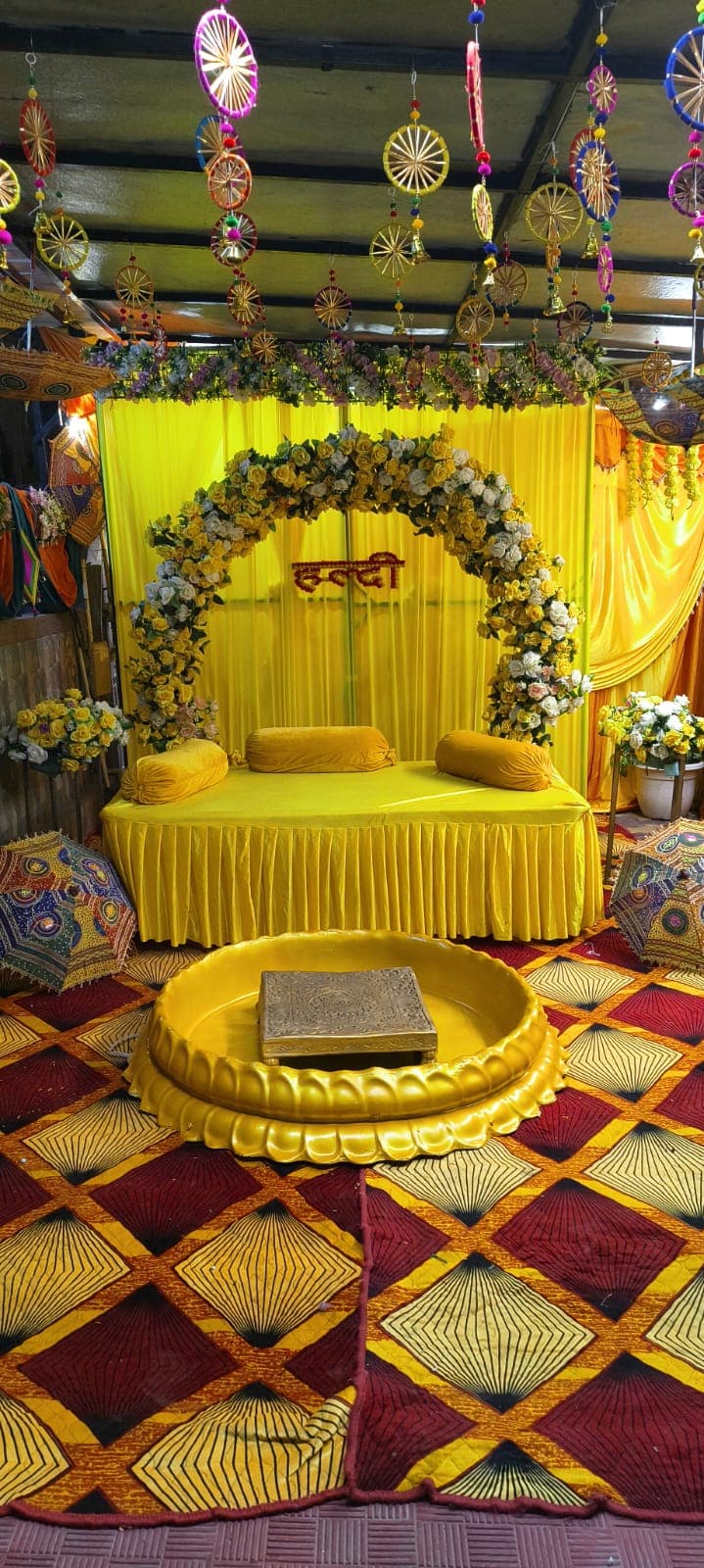 Twin Lotus Urli & Lawn Haldi Decor