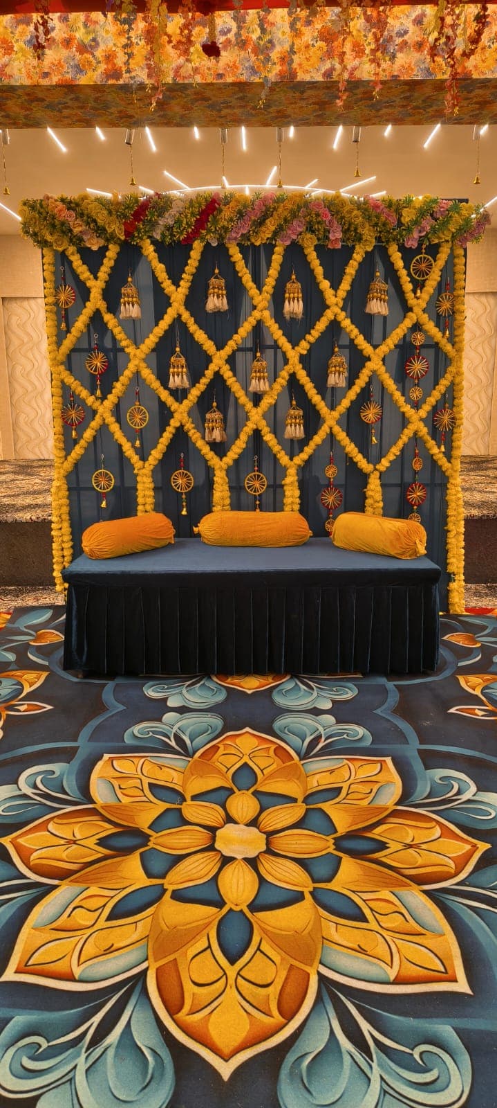 Bespoke Haldi Marigold Backdrop Wall