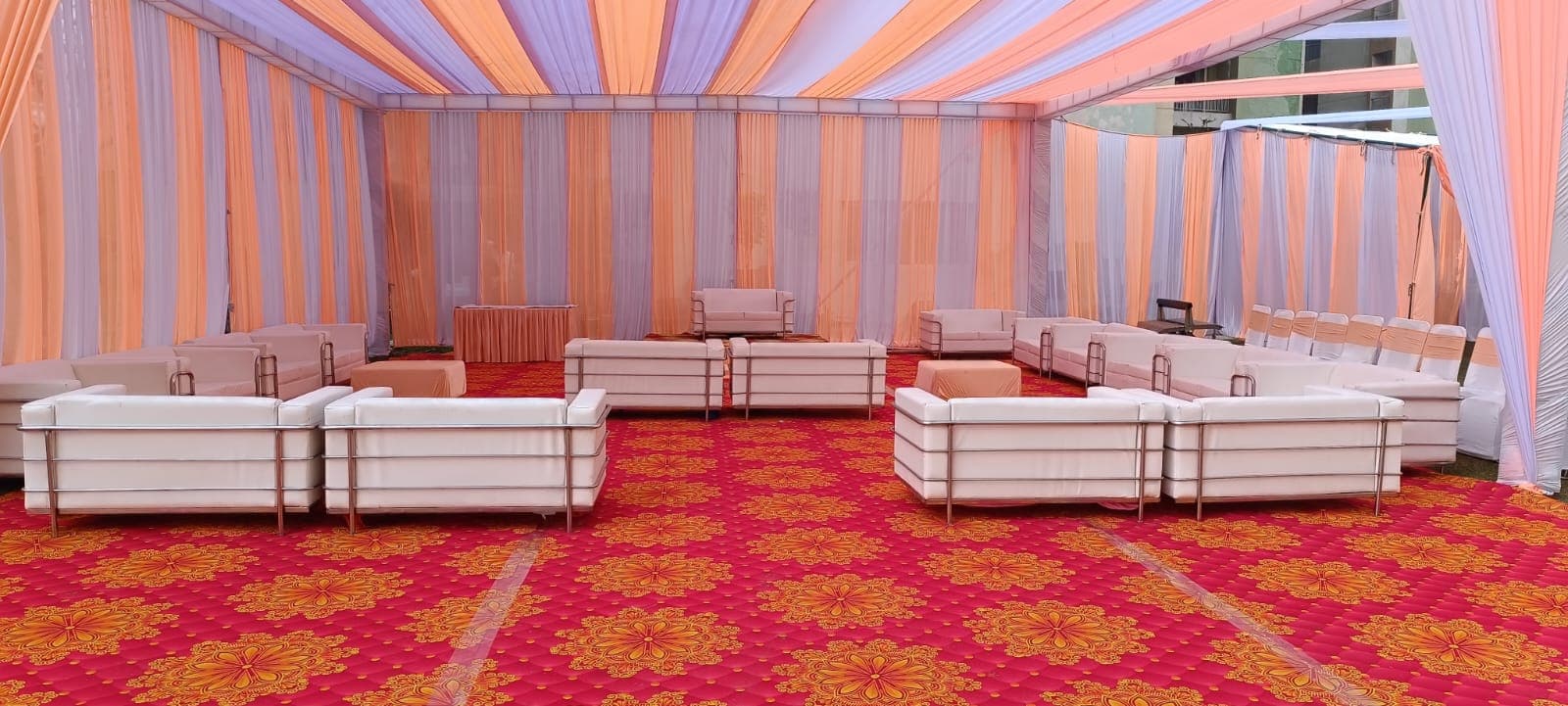 VIP Lounge & White Leather Seating Tent